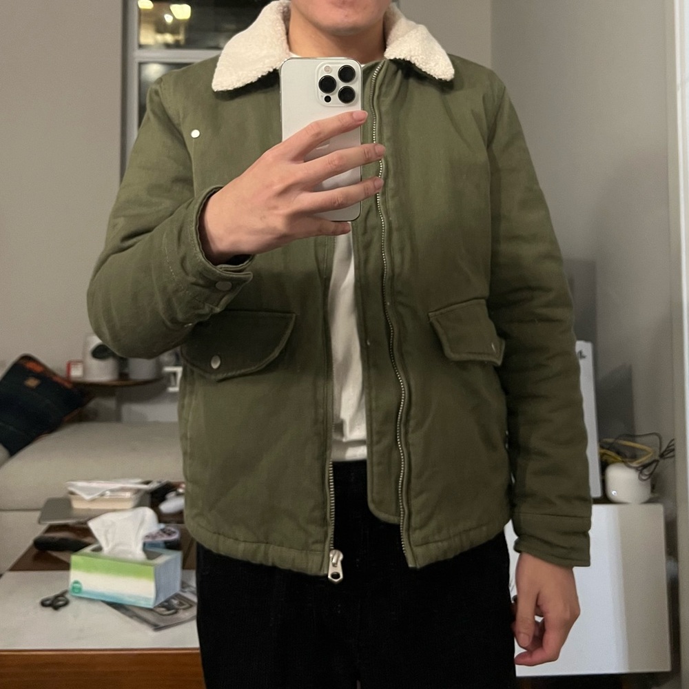 Topman Dark green padded jacket